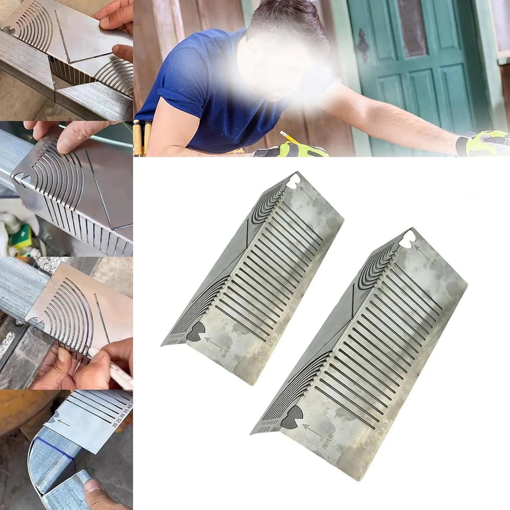 Multifunctional Square  Tube Rounded  Corner Drawing  Ruler Multi-Drawing Ruler Two-way 45 Degree Angle Precise Line Drawings