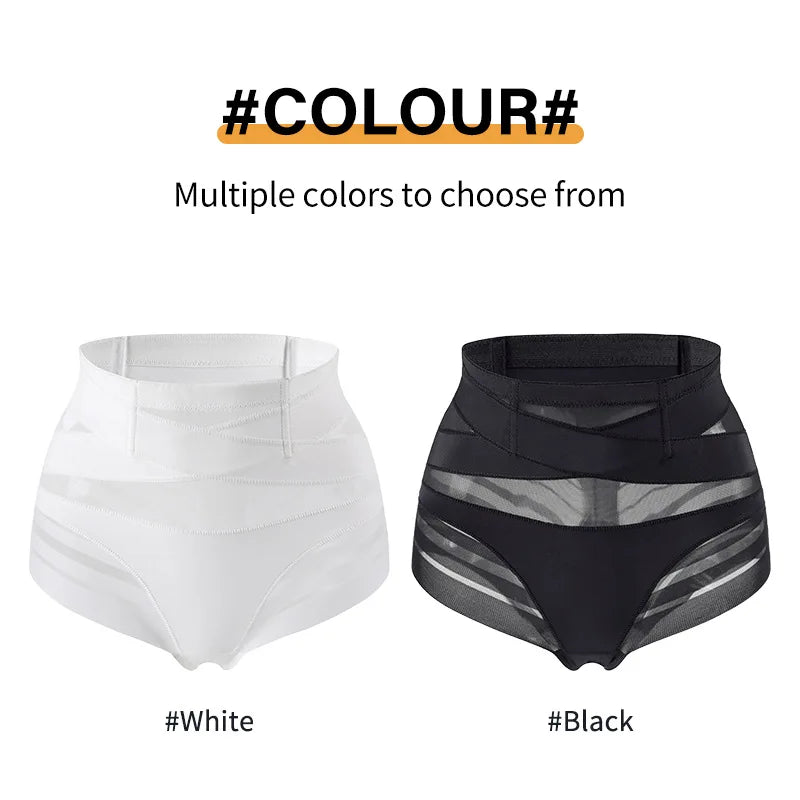 Seamless Panties High Elastic Nylon Crossover Waist Tummy Control Underwear Cross Slimming Whole Day Comfort Triangle Panties