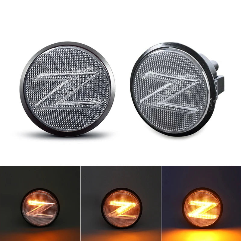 2Pcs LED Side Marker Light For Nissan 370Z Z34 2009-2020 350Z Z33 2003-2009 Side Fender Dynamic Turn Signal Indicator Lights