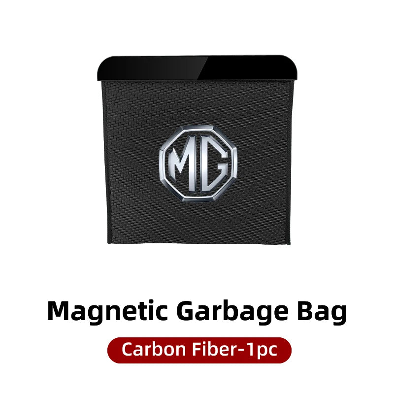 Magnetic Car Seatback Waste Storage Bag Leather Tools Box For Morris Garages MG 6 3 5 7 TF ZR ZS HS GS GT Hector RX5 RX8 350 550