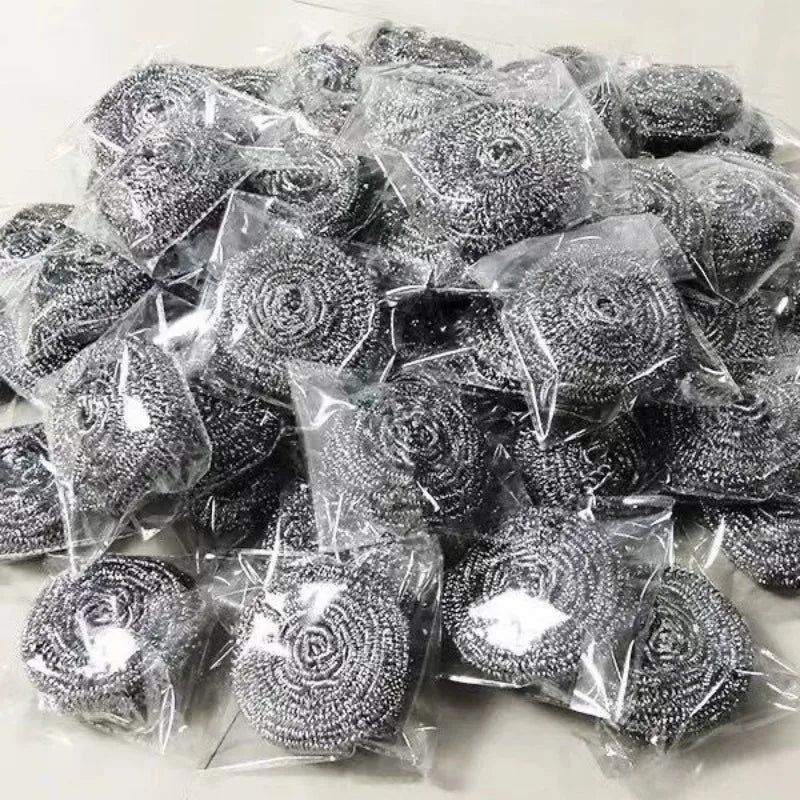 30/1pcs Steel Wire Dishwashing Cleaning Ball Kitchen Pot Pans Dishes Oil Rust Remover Brushes Kitchen Cleaning Steel Wire Balls