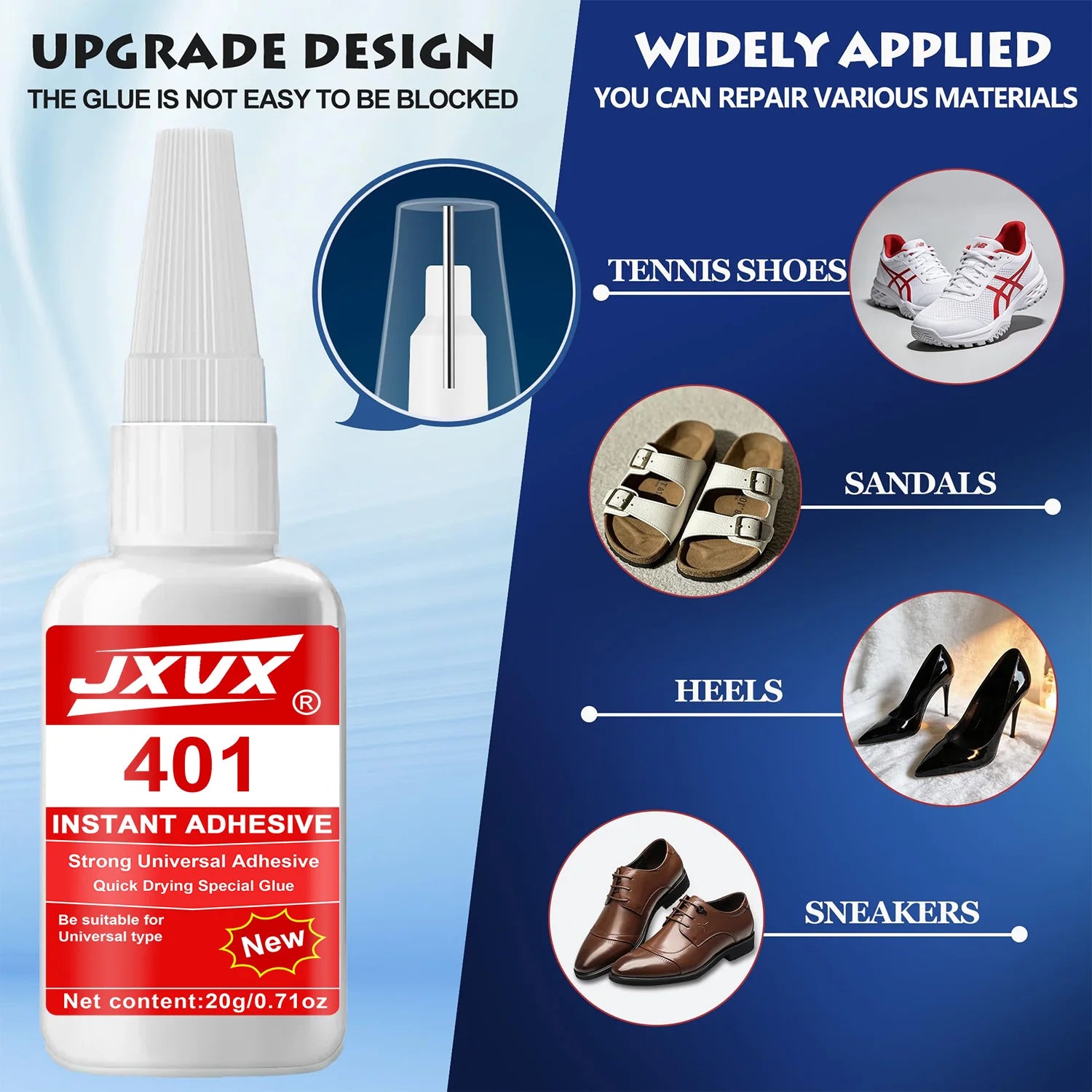 20ml Shoe Repair SuperGlue Clear Sole Waterproof Quick Drying Filling Repair Adhesive Wear-resistant Sealant Crack Repair Agent.