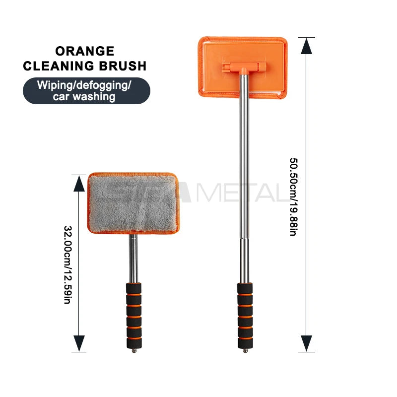 SEAMETAL Car Front Windshield Defogging Brush Telescopic Long Pole Non-Slip Car Household Glass Clean Brushes Dust Remover Tool