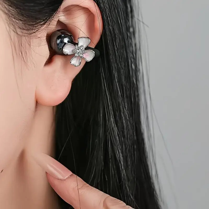 1Pair DIY Headphone Diameter Buckle Zircon Decorative Headphone Decoration Clip Removable Easy To Install Earbud Accessories
