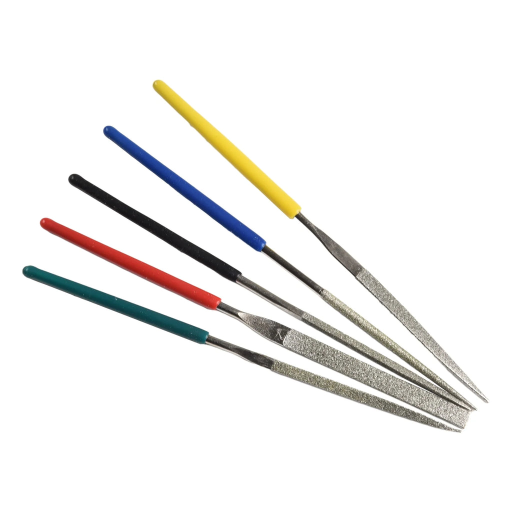 5Pcs Small Diamond-Files Needle Set 2×100mmMini Needle File Kit Pocket Diamond-Files DIY Woodworking Hand Tools