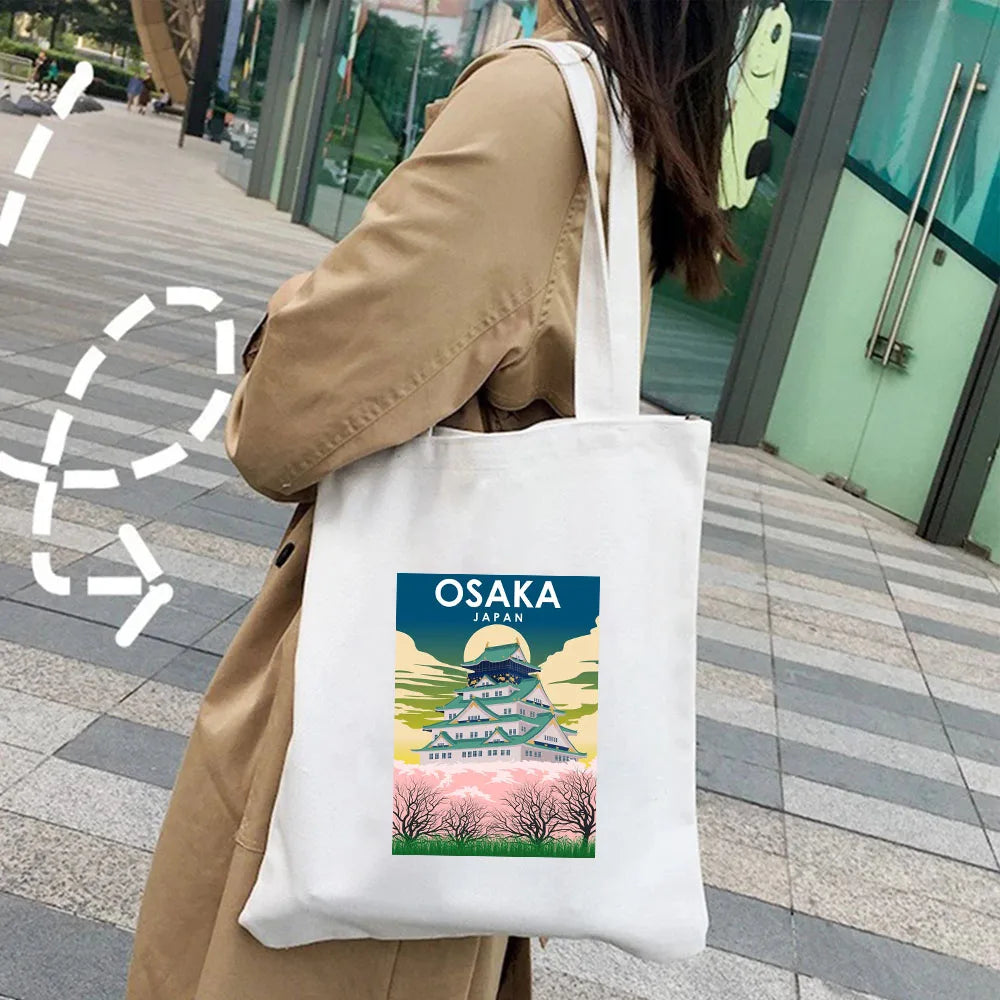 Kyiv Ukraine Milan Rio De Janeiro San Diego Santorini Greece Sydney Tokyo Women Canvas Shoulder Cotton Tote Bag Shopping Handbag