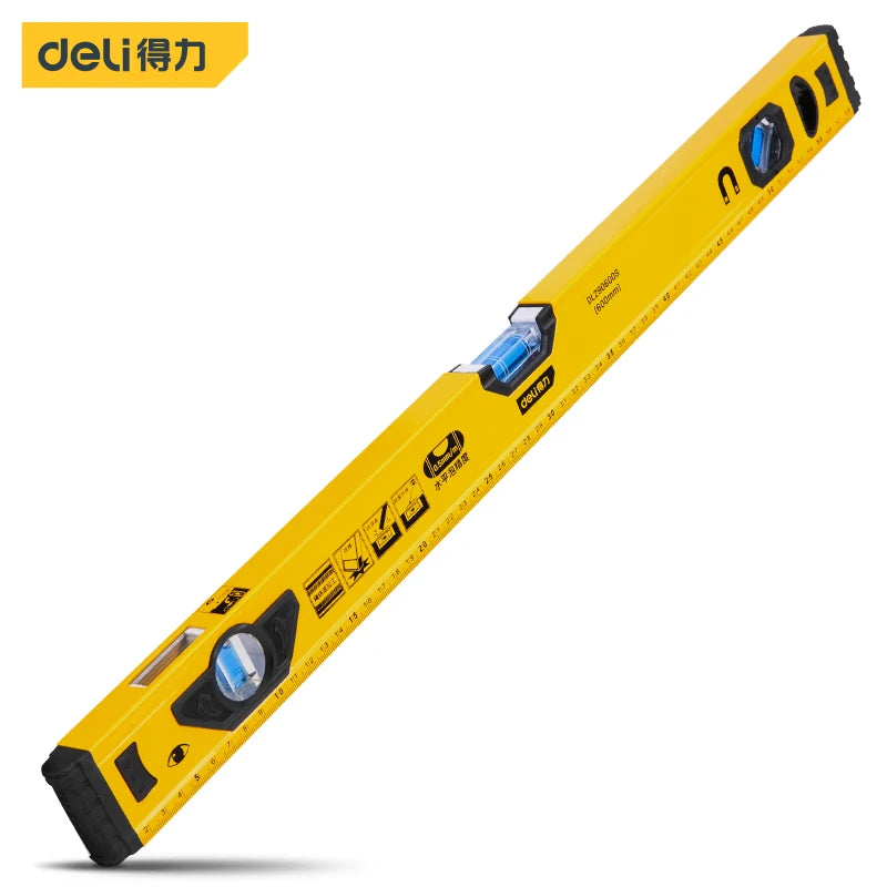 Deli 1 Pcs 600mm Level Measuring Instruments Multifunctional Woodworking Portable Measuring Hand Tools Precision Spirit Level