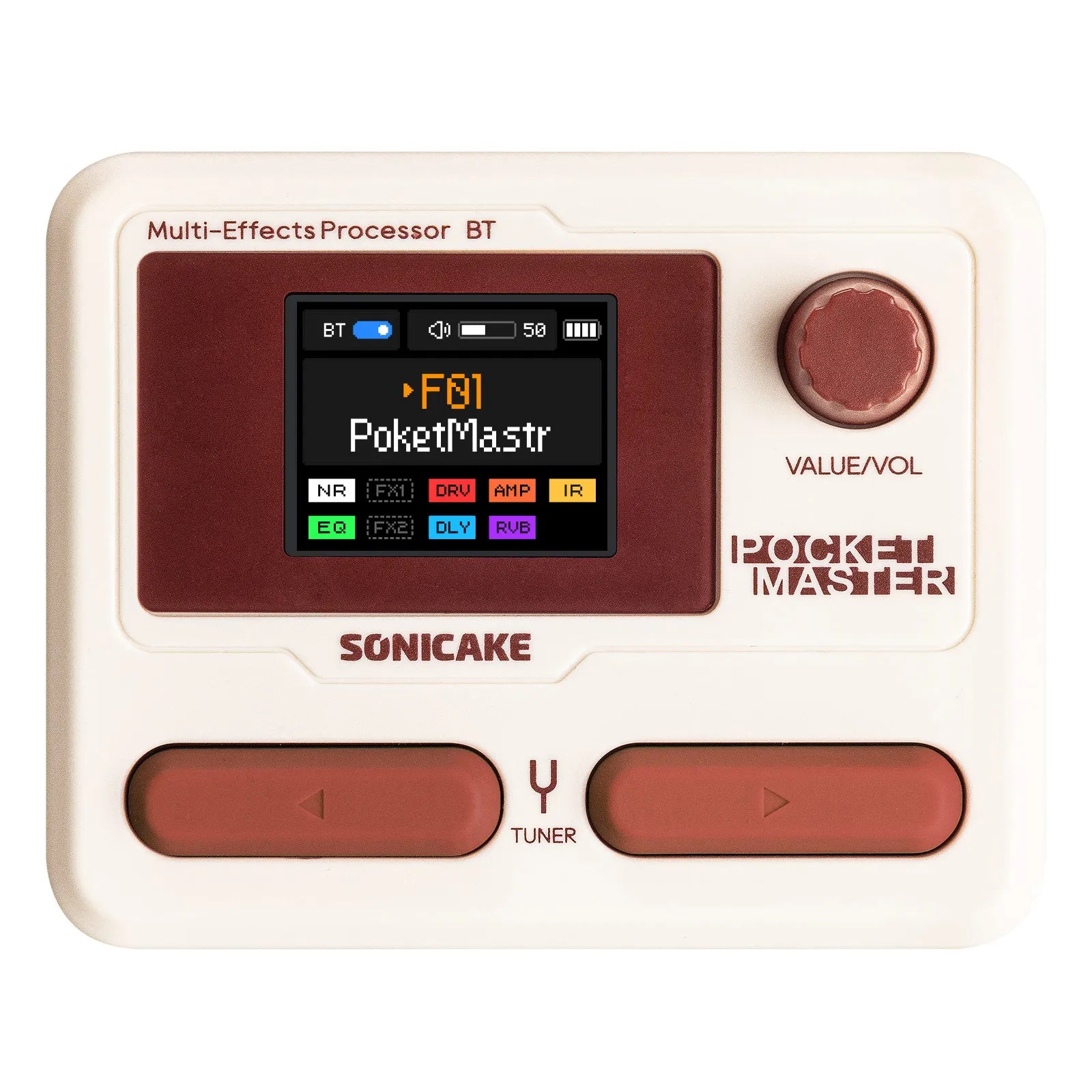 SONICAKE Pocket Master Colorful Pedal English Version Guitar Bass Amp 100+ Multi-Effects Pedal Wireless APP Control QME-10