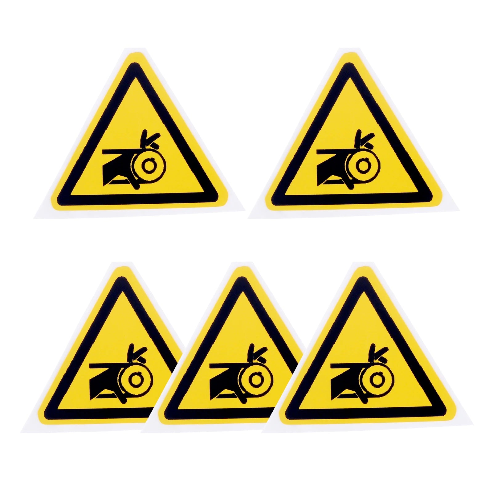 5Pc PVC Warning Signs Sticker Logo Security Safety Labels Water-Resistant Oil-Proof Warning Tag Wall Machine Sticker 25/50/100mm