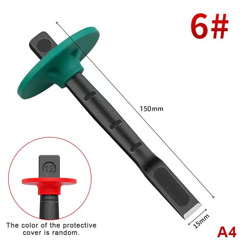 6/8/10/12in Industrial Grade Flat Chisel Chrome Vanadium Steel Forged Steel With Hand Guard Concrete Engraving Cut Tool
