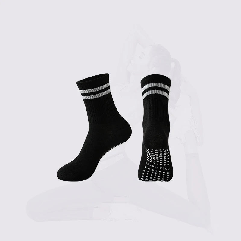 Dreamlikelin 1 Pair Women's Mid-Calf Yoga Socks Non-Slip Breathable & Sweat-Wicking Floor Socks for Pilates, Dance ,Workout |