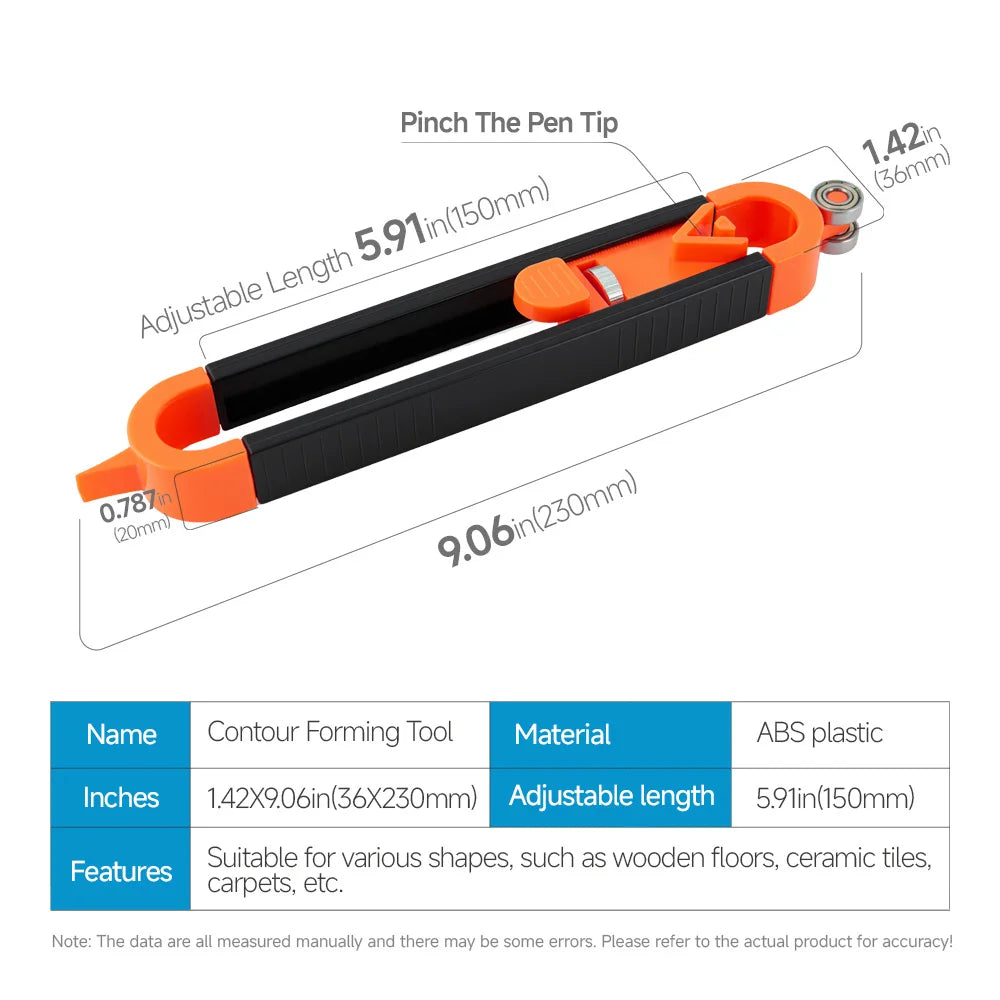 LOZLIN Adjustable Locking Contour Gauge Profile Scribing Ruler Irregular Shape Duplicator Measuring Tool for Woodworking DIY