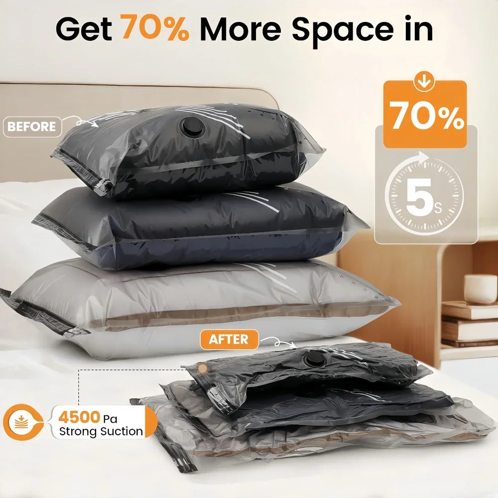 Vacuum Bags for Travel Set with Electric Pump,Compression Space Saver Packing Bags for Luggage Suitcase Clothing Storage Bag