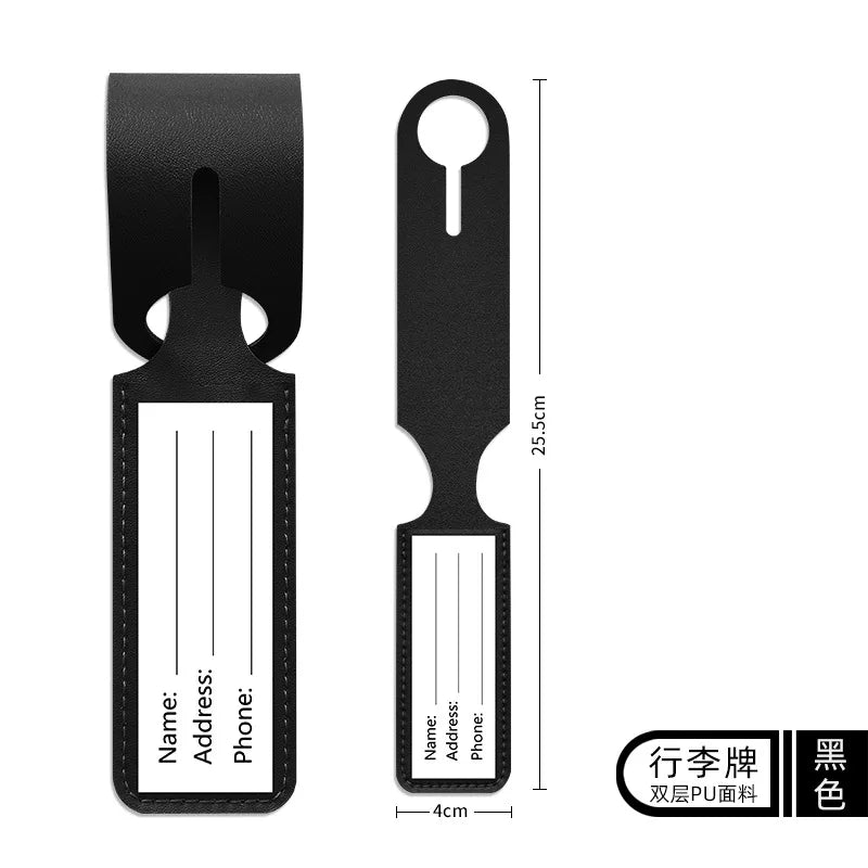 Customized boarding pass PU leather strip hanging luggage tag printed name label suitcase tag