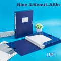 1 Pack Portable Durable A4 Plastic File Box – Dark Blue 1.38inch/2.17inch Document Organizer for Office, School, Home – Stores