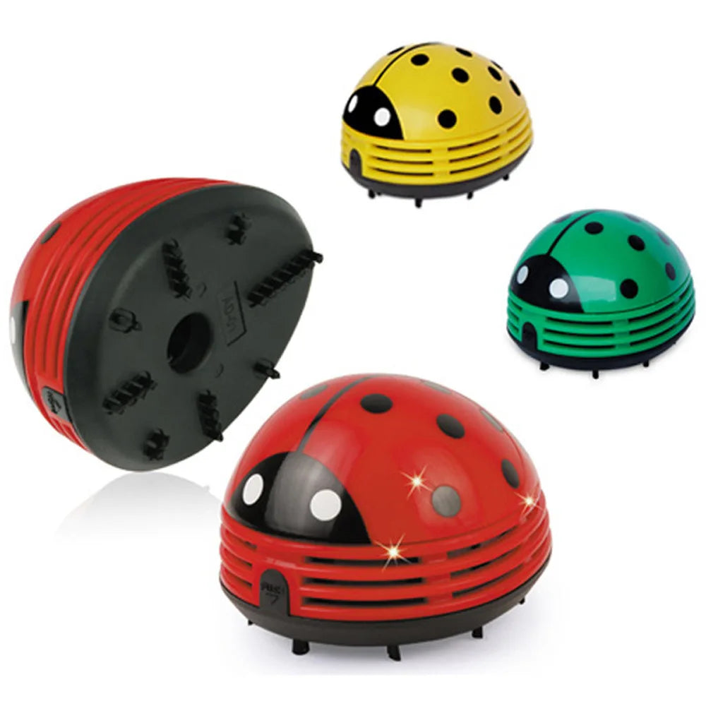 Mini Vacuum Table Vacuum Cleaner Ladybug Dust Cleaner Desktop Coffee Dust Collector for Home Office Desktop Cleaning