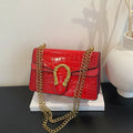 Fashion trend retro printed chain bag popular underarm crossbody shoulder bag