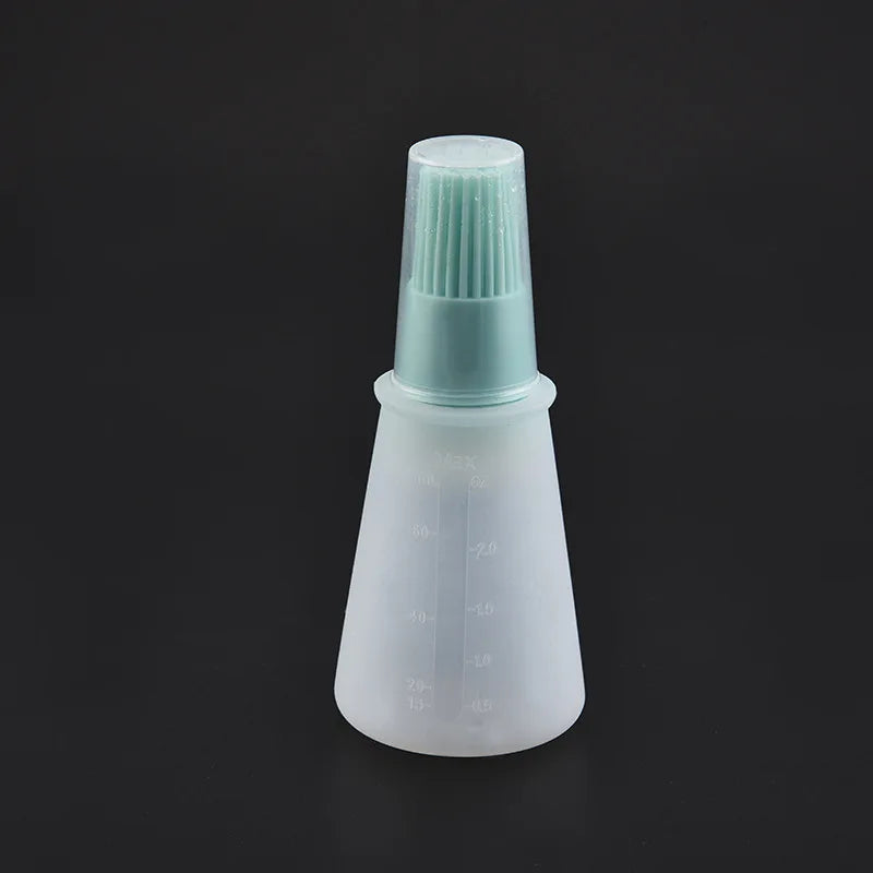 Silicone Oiler with Brush Seasoning Seasoning Sauce Brush with Scale oil Bottle BBQ Kitchenware Gadgets Grilling Frying Tools