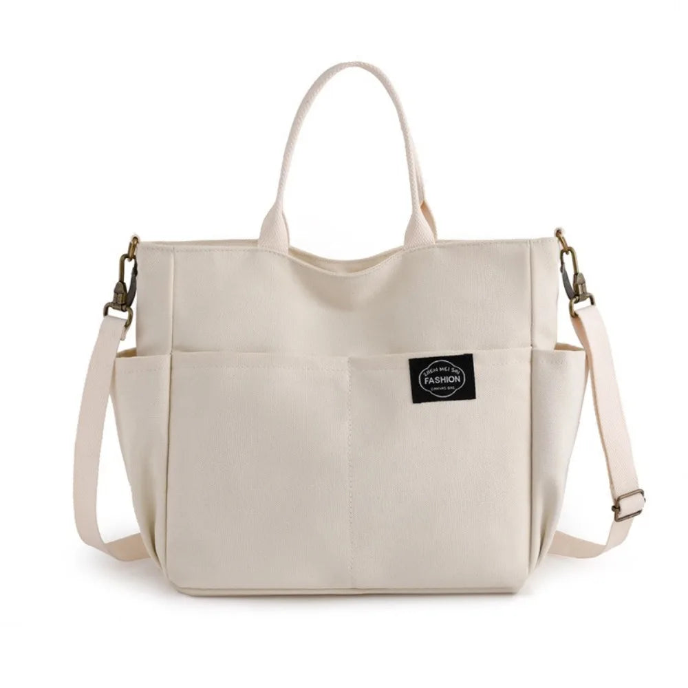 Fashion Women's Shoulder Bag Canvas Large Capacity Crossbody Handbag Multi Pocket Zipper Mommy Bags for Female