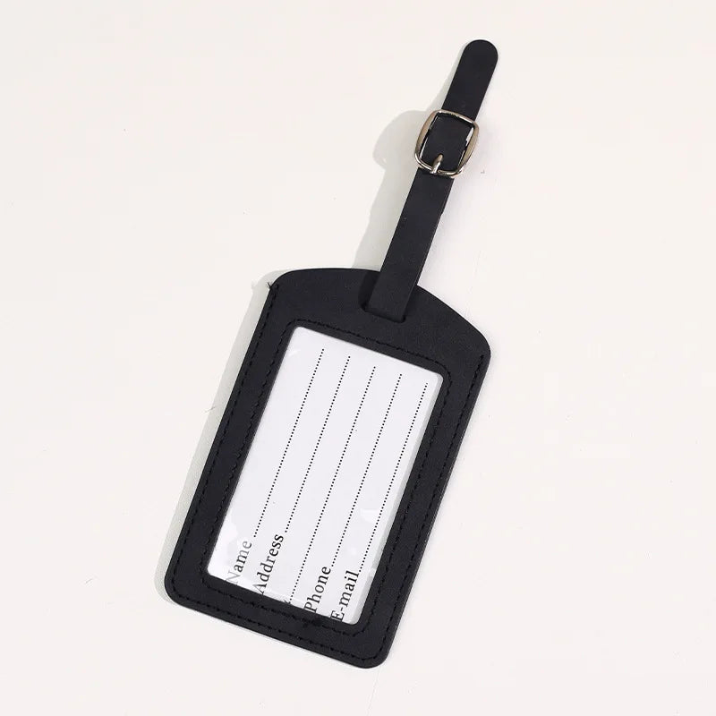 Leather Luggage Tag Name Address ID Holder Travel Accessories Baggage Label Suitcase Tag