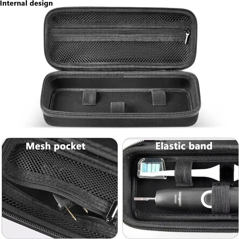 Toothbrush travel kit, compatible with Oral-B Pro 1000, 2000, 3000, 3500, 1500, with accessory mesh bag