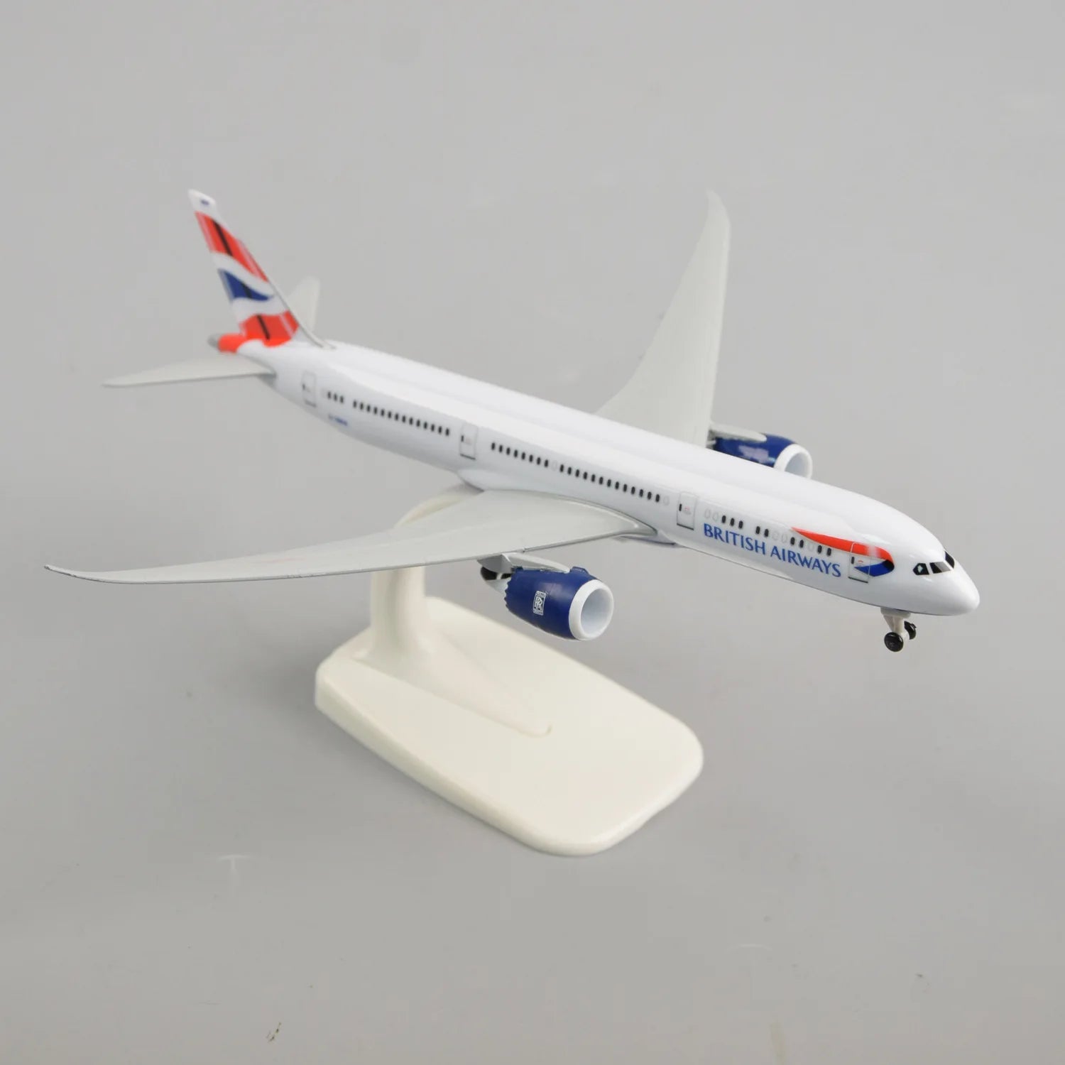 1/300 Scale 20cm Britain B787 Diecast Metal Airplane Model Toy Kits with Stand for Collections Displays or Boy Gift