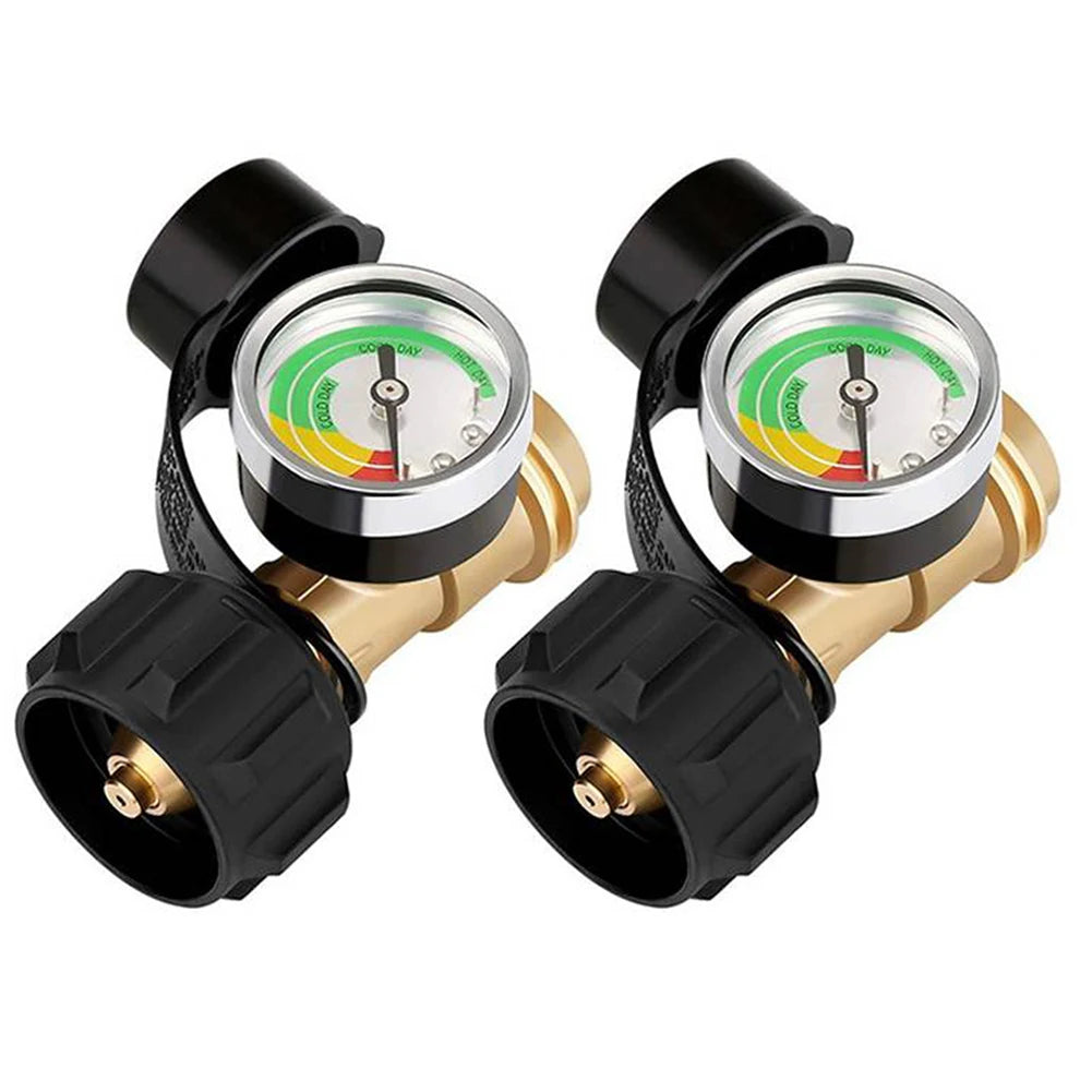 Propane Tank Gauge Level Indicator QCC1/Type 1 Connection Gas Pressure Meter for BBQ Gas Grill Cylinder RV Camper and More