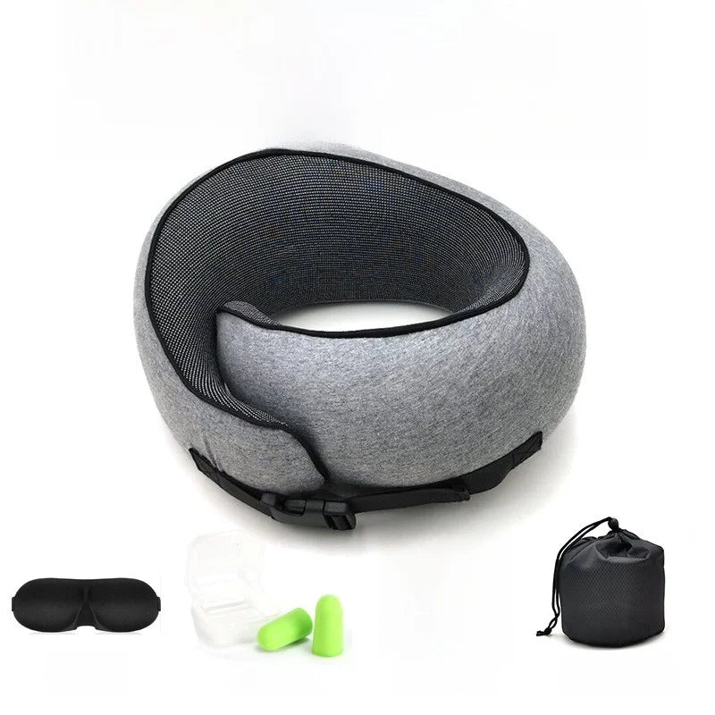 Memory Foam Neck Pillow Portable Travel Pillow Adjustable U-Shaped Pillow for Air Travel Nap Supportive Neck And Shoulder Relief