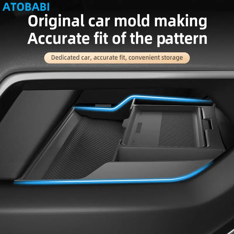 Car Storage Box For BYD Equation Leopard 8 Denza B8 Fangchengbao 2024 Central Control Armrest Box Under Layer Silicone Organize