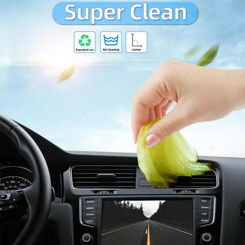 2/5pcs Yellow Universal Magic Sticky Dust Dirt Cleaner Soft Gum Gel Car Interior Cleaning Glue for PC Keyboard Cleaning Tools