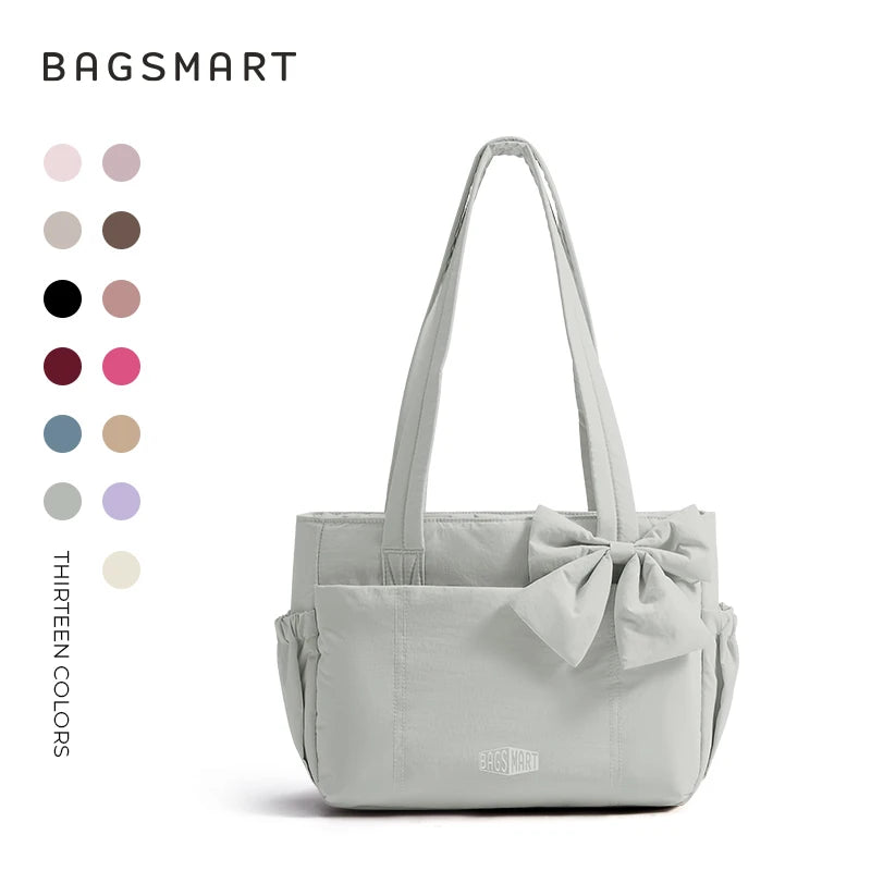 BAGSMART Tote Bag University Padded Shoulder Bag for Women Large Capacity Travel Handbag Daily Commute Women's Bag
