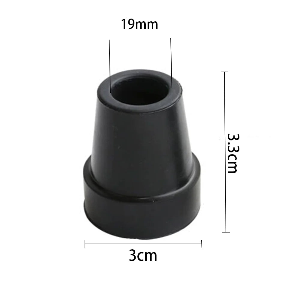 4pcs Cushioned Non-Slip Walking Stick Ferrule Rubber Durable Cane Crutch Bottom Pads 19mm Heavy Duty Walking Stick Pad Climbing
