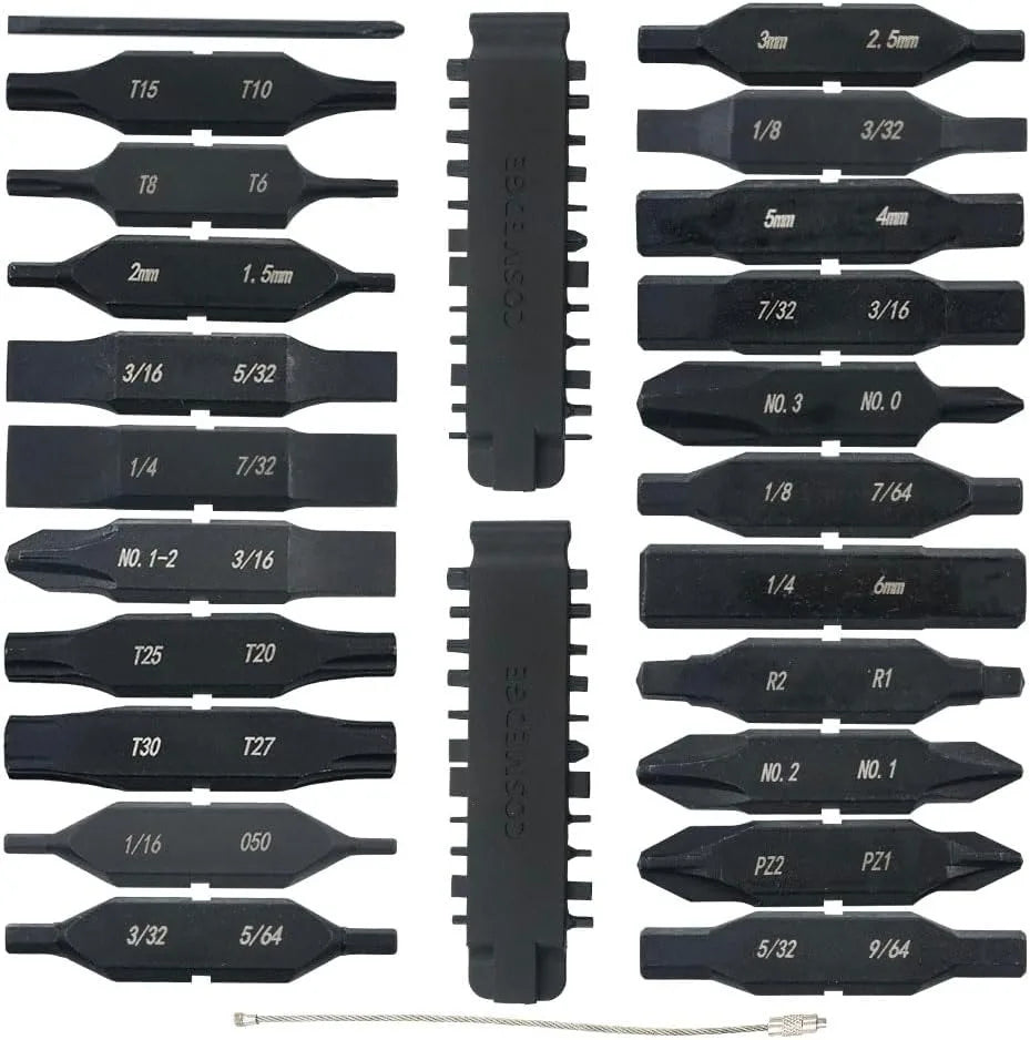 22PC Flat Bit Kit Set for Leatherman, Replacement Double-Ended Flat Screwdriver Bits, Multi-Tool Accessories (S2 Steel)