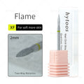 HYTOOS 2mm Flame Chrome Diamond Nail Drill Bits Pro Russian Cuticle Bit for Nail Drill Dead Skin Cuticle Cleaner Nails PrepTools