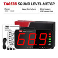 Sound Level Display Panel - Decibel DB Monitor 30-130dB 0.5s Alarm LED Screen Factory Bar Classroom Office Noise Detect