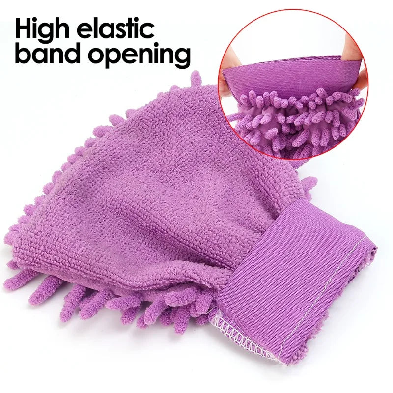 Microfiber Car Wash Gloves Ultra Absorbent Washing Cars Sponge Auto Gloves Scratch Free Microfiber Auto Cleaning Tools 1/3/5pcs