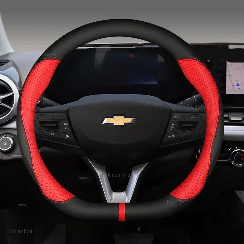 3D Embossed Non-slip Steering Wheel Cover 38CM for Chevrolet Cavalier Colorado Cruze Lacetti Onix Orlando Silverado Spark Tahoe