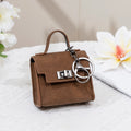 Vintage Suede Mini Handbag Charm Multi-use Airpod Storage Bag Ornament