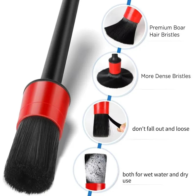 5/6Pcs Car Wash Care Interior Detailing Brush Set cleaning Air Outlet wheel Rims dashboards vents Clean Brushes Auto Accessories