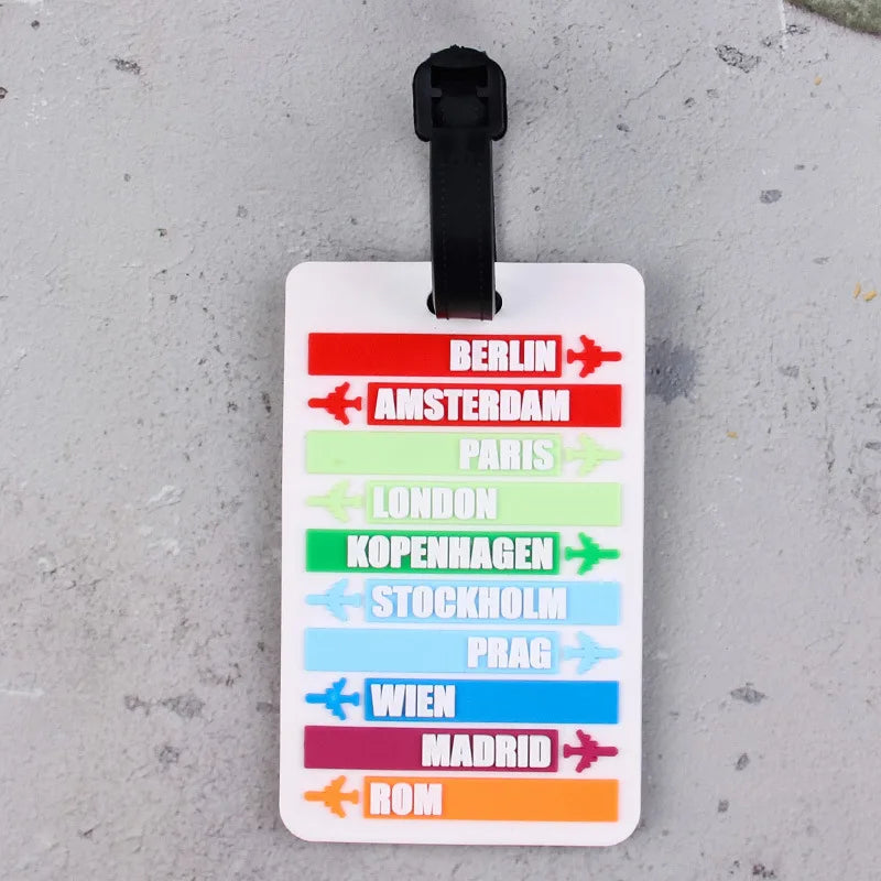 New Letter Print PVC Travel Luggage Tag Women Men  Boarding Pass Luggage Tags Suitcase Tags Name ID Address Lable Luggage Label
