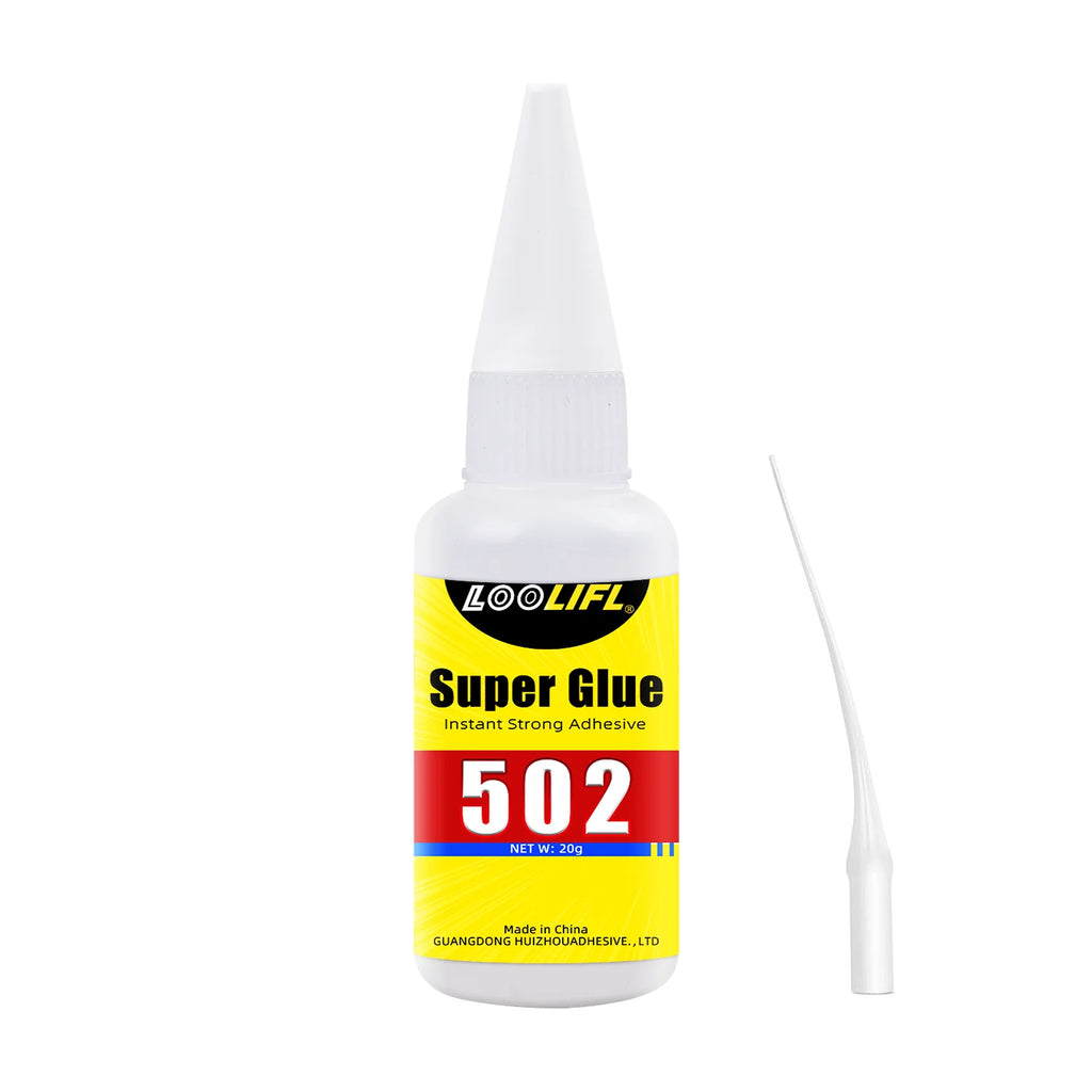 Loolifl 502 Super Glue 20g Cyanoacrylate Adhesive Household Quick Dry Waterproof Glue for Daily Repair DIY Craft Multi-Purpose