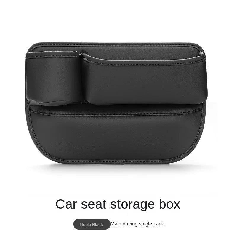 For Tesla Model S 2012~2025 1pc Car Seat Side Gap Filler Storage Box With Cup Holder Organizer Bag Easy Installation Durable Kit