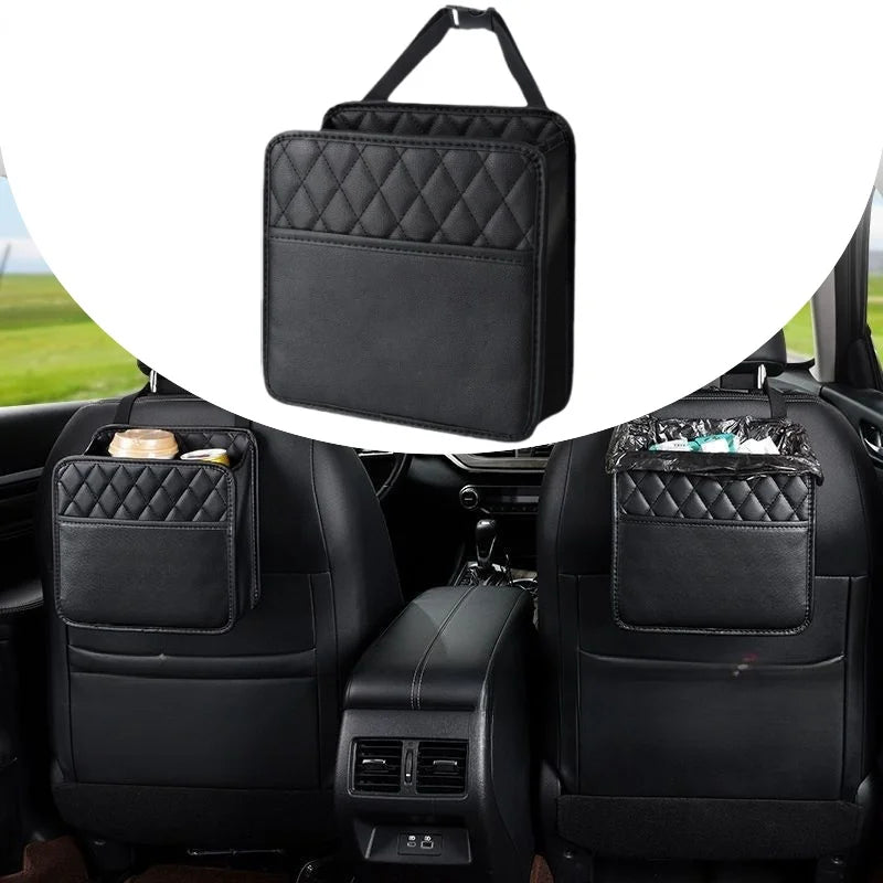 Multi function PU Leather Car Seat Back Storage Bag for Renault Clio Laguna Megane Duster Tissue Cup Holder Garbage Pocket
