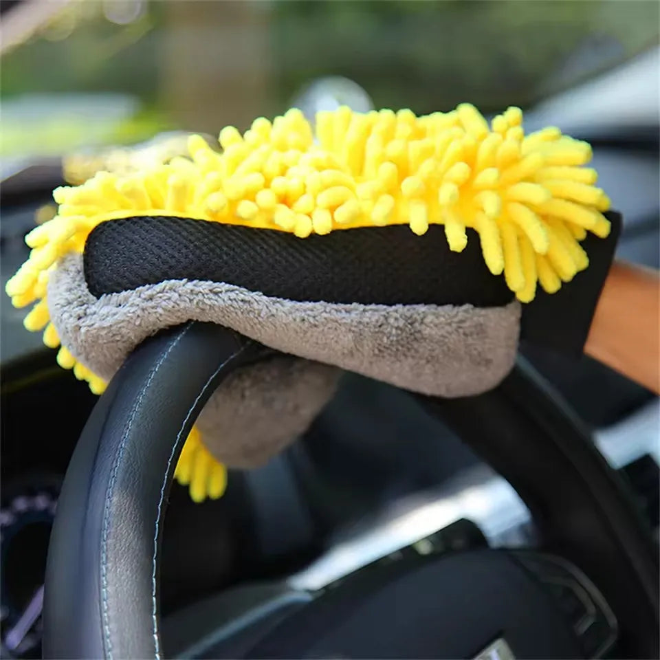 1/5pcs Car Washing Gloves Waterproof Microfiber Chenille Gloves Car Cleaning Mitt Detailing Brush Auto Care Double-faced Glove
