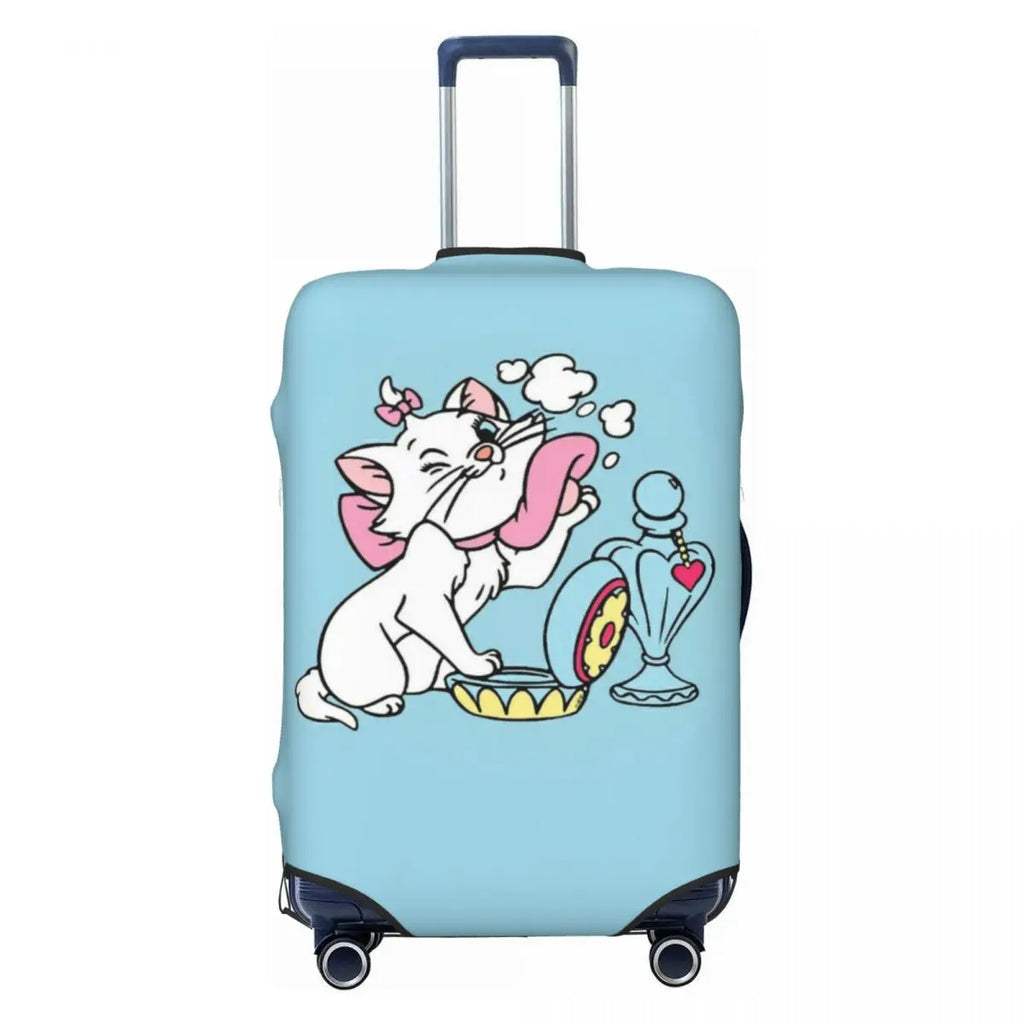 CustomM-Marie Cat Cartoon Travel Luggage Cover Elastic Suitcase Cover Protector Fit 18-32 Inch