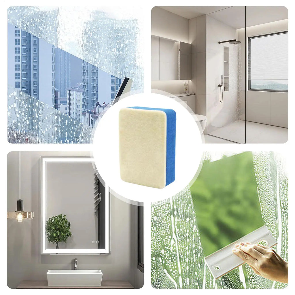 Car Window Oil Film Remover Cleaning Brush & Wipes Easy Defogger Cleaner for Auto Vehicle Windshield Rain Clear Sight