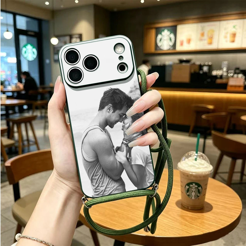 Crossbody Custom Matte Phone Case For iPhone 18 17 16 15 14 13 12 11 Pro Max Mini SE XS XR 8 Plus Adjustable Hanging Rope Cover