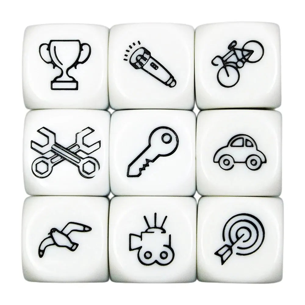 D6 Dice Set Telling Story Cube High Quality Acrylic 6 Sided Dice Funny Engraved Patterns For Games
