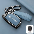 Zinc Alloy Leather Car Remote Key Case Cover For Hyundai Solaris Accent Tucson l10 l20 l30 IX35 Kia K2 K5 Rio Auto Accessories