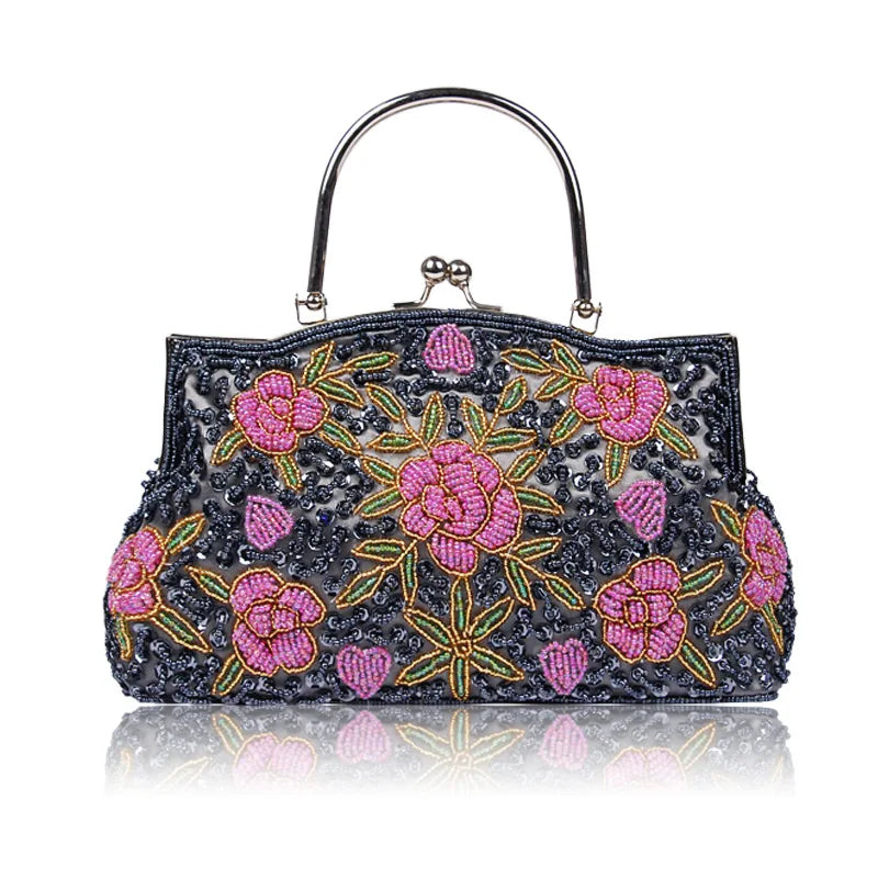 2023 New Women Retro Handbag Luxury Evening Clutch Bag Embroidered Design Ladies Wedding Evening Party Handbag Dinner Bag